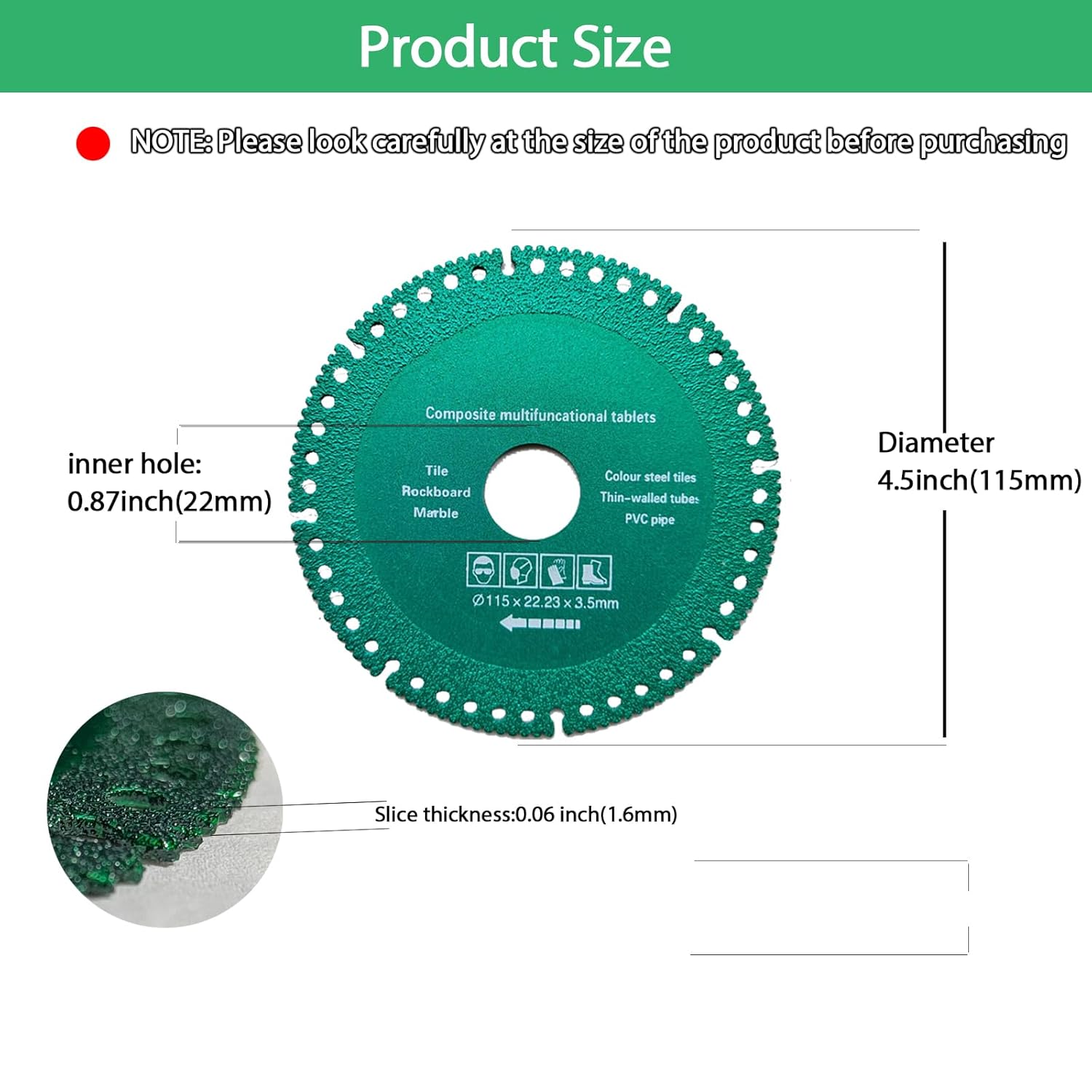 Indestructible Discs for Grinder - 4 Pack 4.5 inch Cutting Disks for Angle Grinder 7/8 inch, Smooth, Wood, All Materials