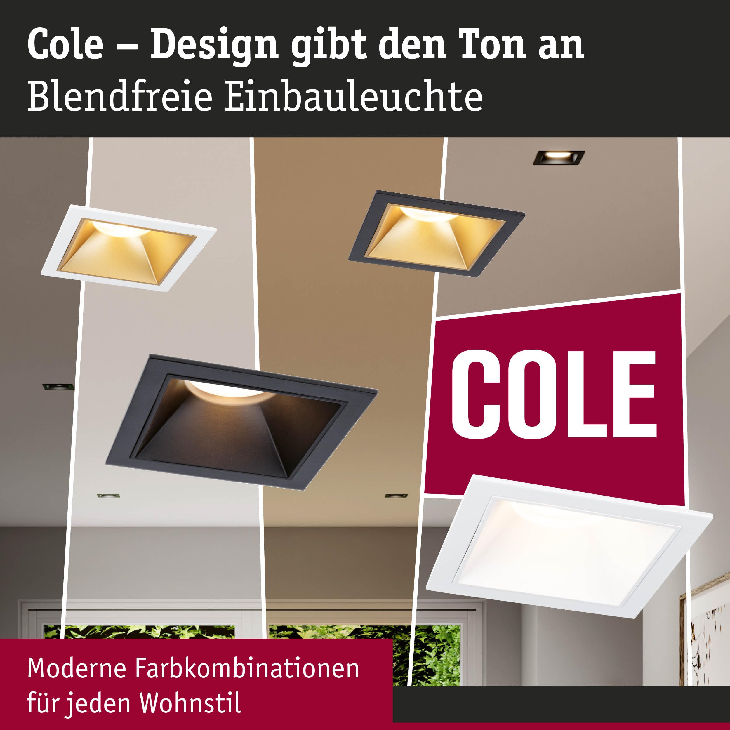 Paulmann 93129 - Foco empotrado (LED, 3 unidades, IP44, cuadrada, 88 x 88 mm, 3 x 6 W, 3 x 470 lm, 230 V, 2700 K, color dorado mate