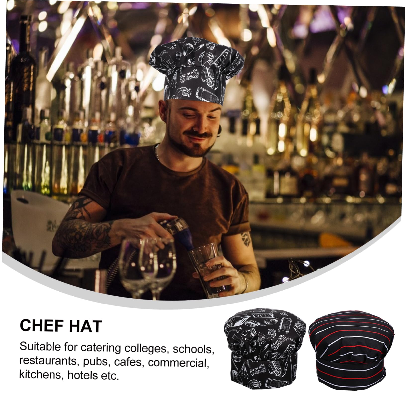 Ipetboom Gorro De Cocina Unisex Clásico para Restaurantes Cafeterías Y Catering De Material Y Transpirable