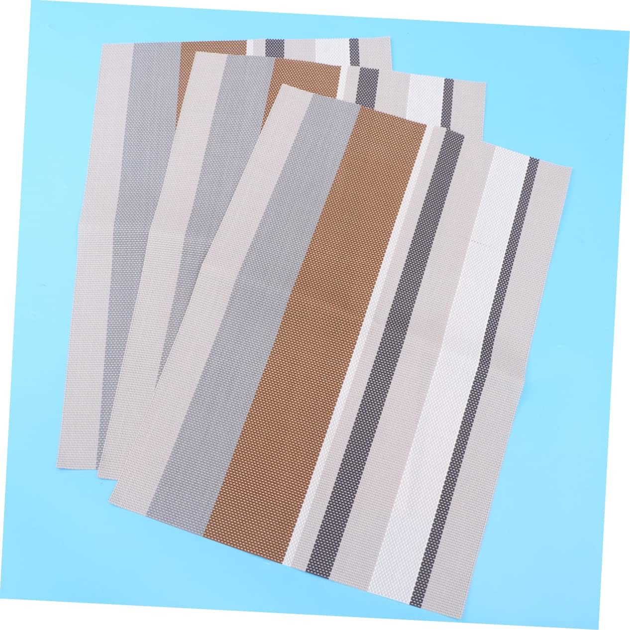 MAGICLULU 3pcs PVC Cup Mat and - Western Table Pads for Dining Stripe Design for Kitchen Easy to Clean and