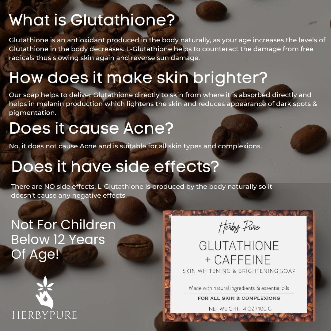 Buy Herby Pure L-Glutathione + Coffee Bean Extract Skin Whitening Soap for Brightening & Lightening | For All Skin Types | 100 Grams Online at Low Prices in India - Amazon.in Buy Herby Pure L-Glutathione + Coffee Bean Extract Skin Whitening Soap for Brightening & Lightening | For All Skin Types | 100 Grams Online at Low Prices in India - Amazon.in