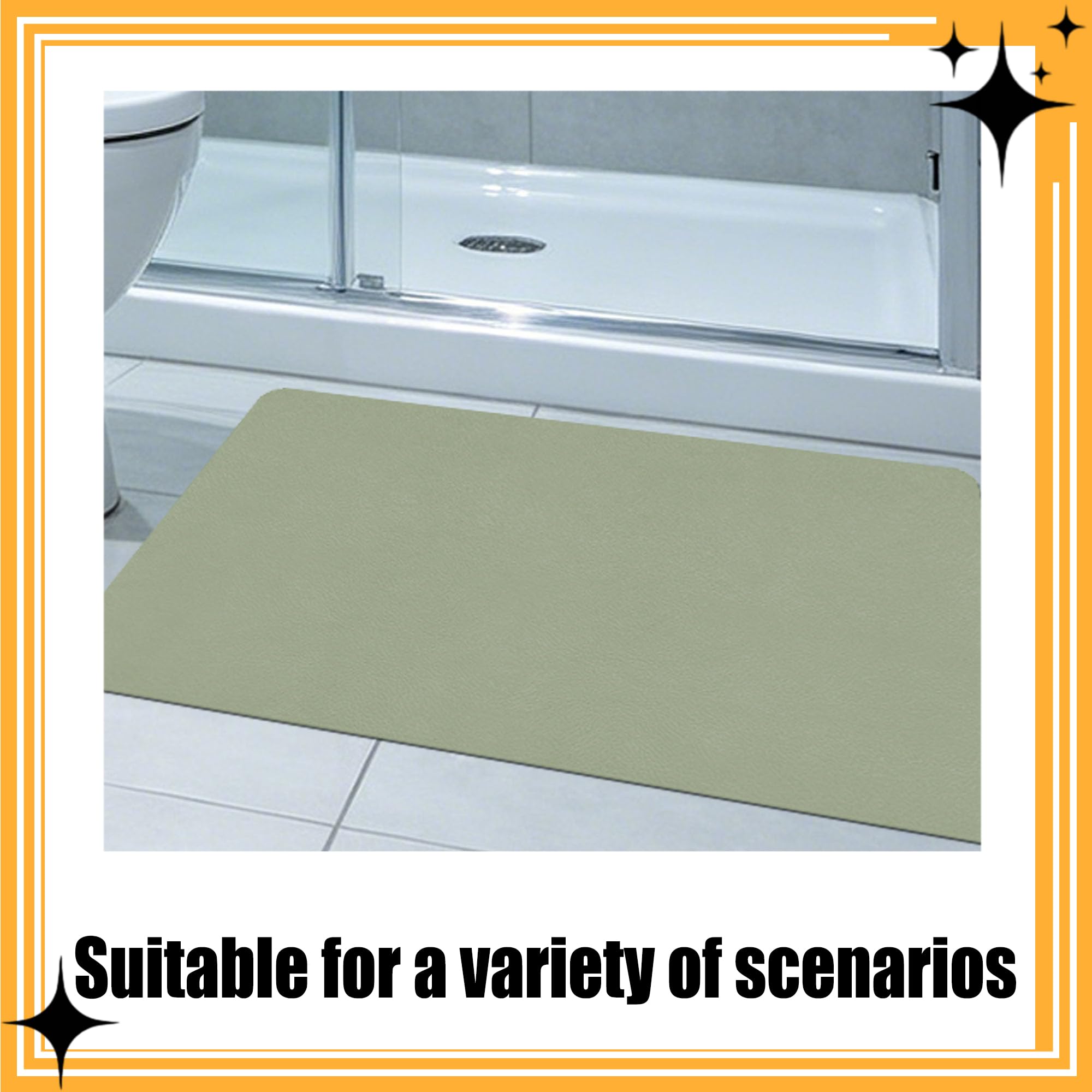 Alfombra Baño Secado Rapido 110 x 118 cm Rápido Secado Alfombra Diatomita Baño Fast Dry Antideslizante y Antihumedad para Ducha, y Cocina, Verde