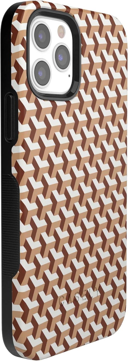 Casely iPhone 12/12 Pro Case | Step It Up | Abstract Geo | Bold Protective Design | MagSafe Compatible Design