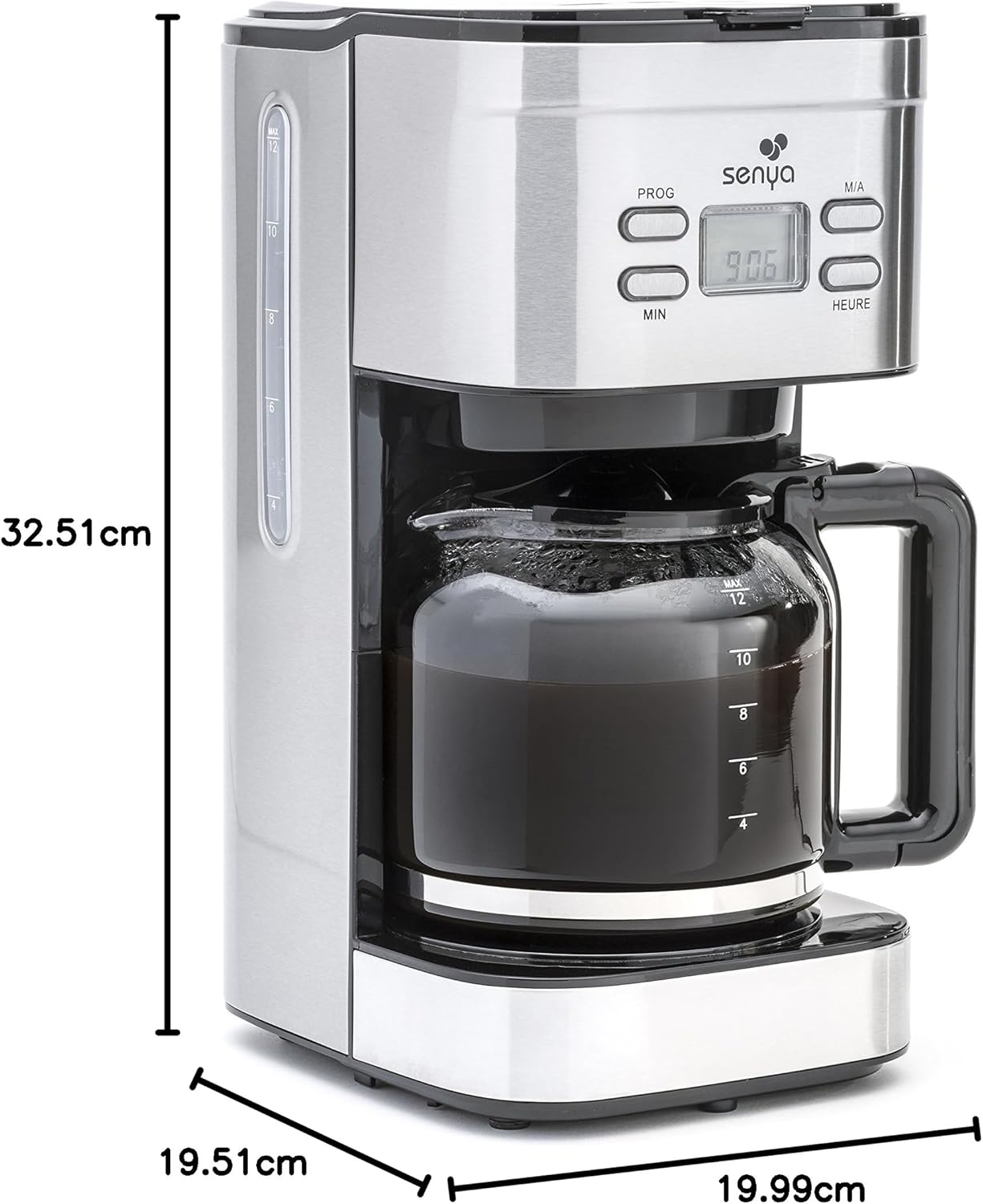 Senya SYBF-CM019 Caffettiera, 800 W, 1.5 Litri, Stainless Steel Senya SYBF-CM019 Caffettiera, 800 W, 1.5 Litri, Stainless Steel