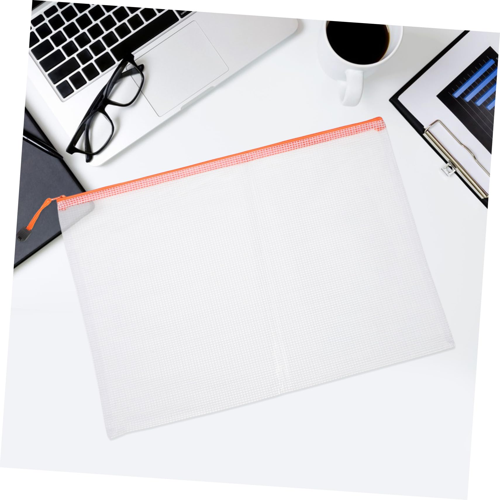 16pcs Pochettes Document Zippées A3 Pochette Transparente en Pvc Imperméable à Maille pour Bureau École