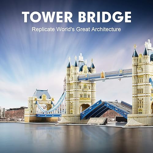 Miniatura 2 de CubicFun National Geographic - Rompecabezas 3D de Londres de Gran Bretaña kits de modelos de arquitectura para adultos y niños el puente de la torre