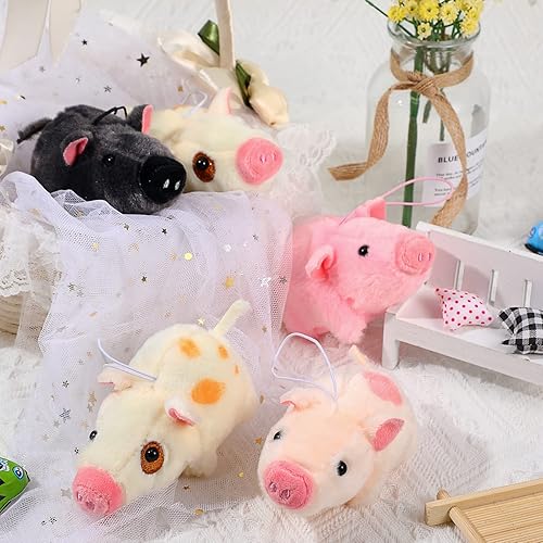 Miniatura 6 de Chalyna Paquete de 12 lindos juguetes de animales de peluche de 4 pulgadas, mini adorno de peluche de muñeca de peluche, llavero, bolsa de mano,