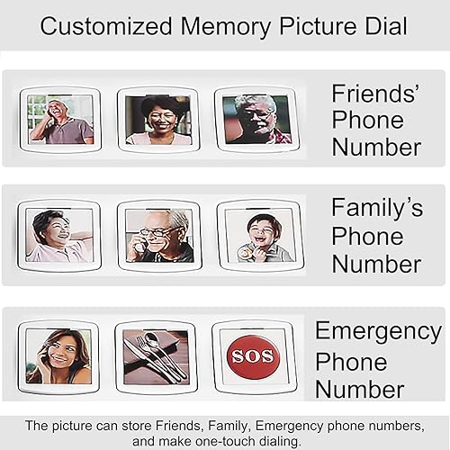 Miniatura 3 de Teléfonos con cable para personas mayores - 9 teléfonos fijos de escritorio de marcación rápida de memoria de un solo toque para oficina, recepción,