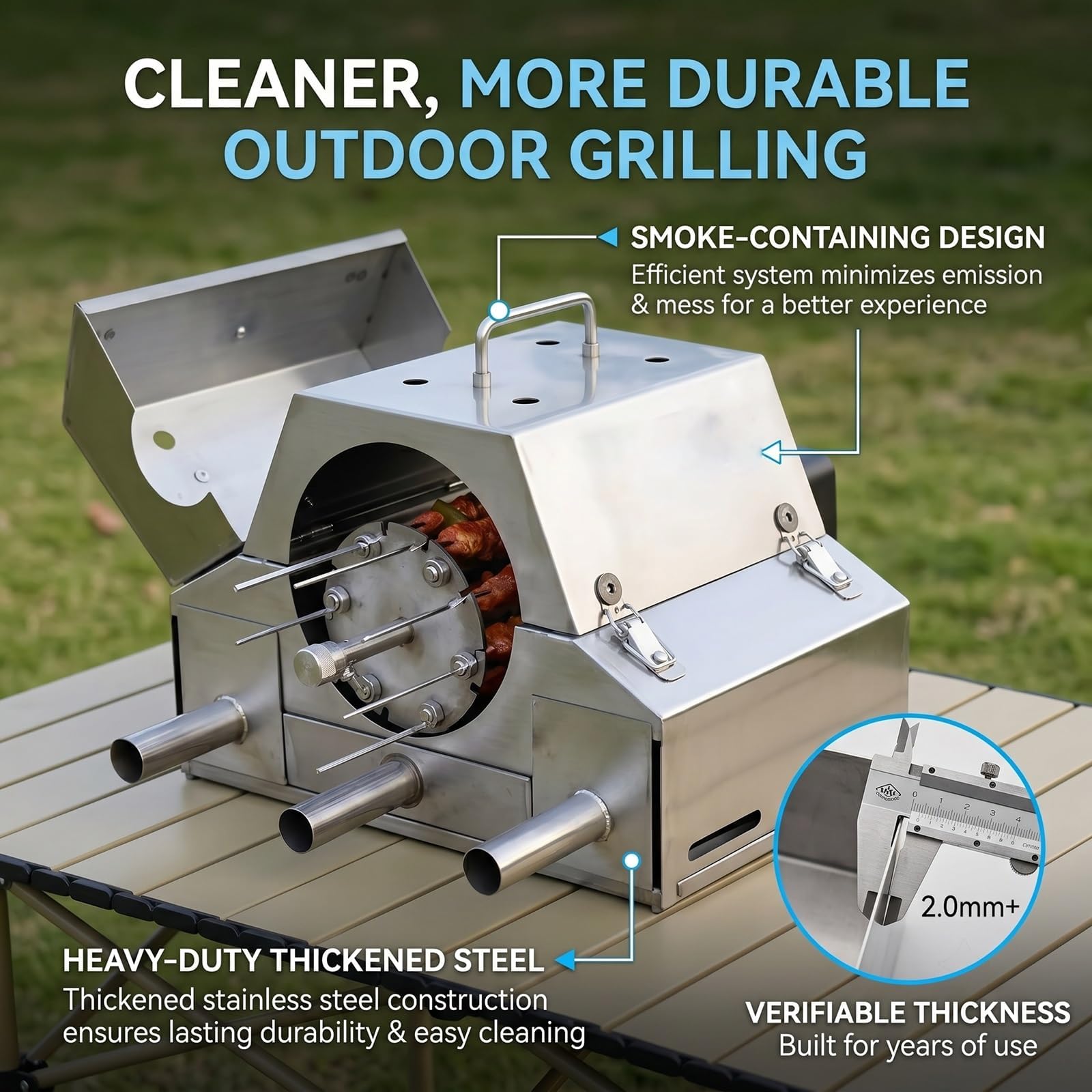 Grill Rotatif Entièrement Automatique, Kit Rôtissoire Rotative Automatique