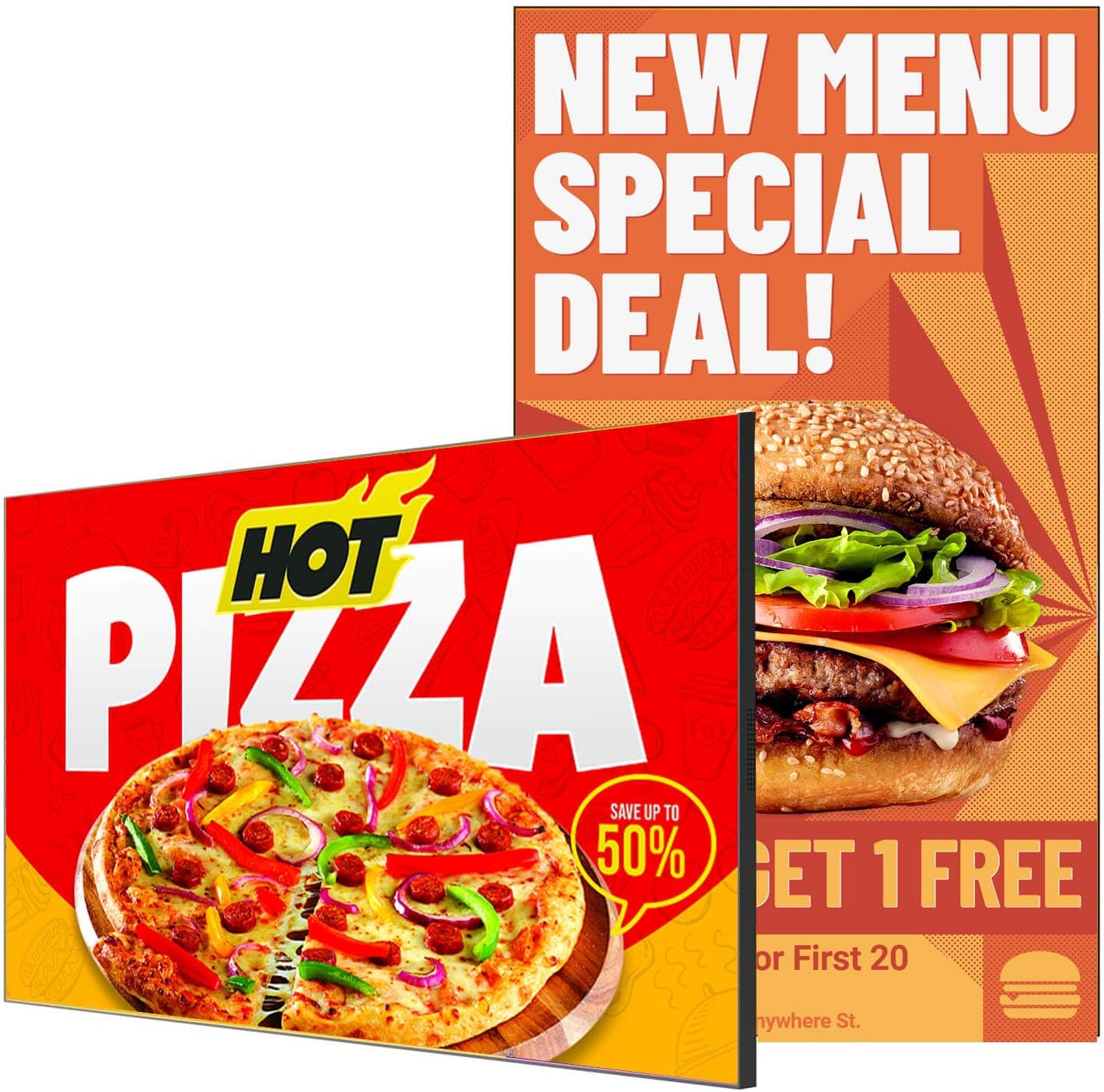 32" Digital Signage Disply, 2000nits High Brightness Advertising Display, Slim Fit Frameless Wall Mount Digital Signage, CMS Remote Publish, 24/7 Working, Smart Split-Screen, HDMI/USB/WiFi/Android OS