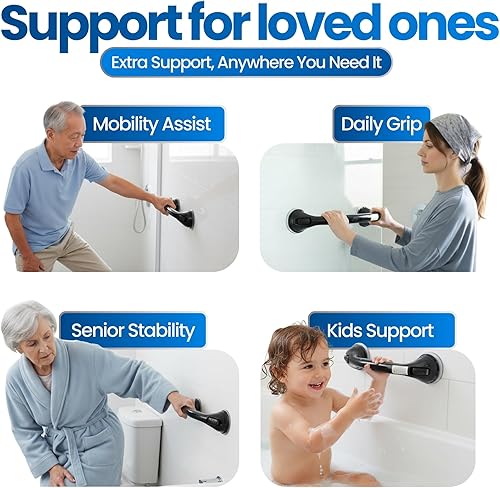 Miniatura 23 de Mangos para baño y ducha de Changing Lifestyles con agarre seguro de 17 pulgadas, 16.5, Blanco