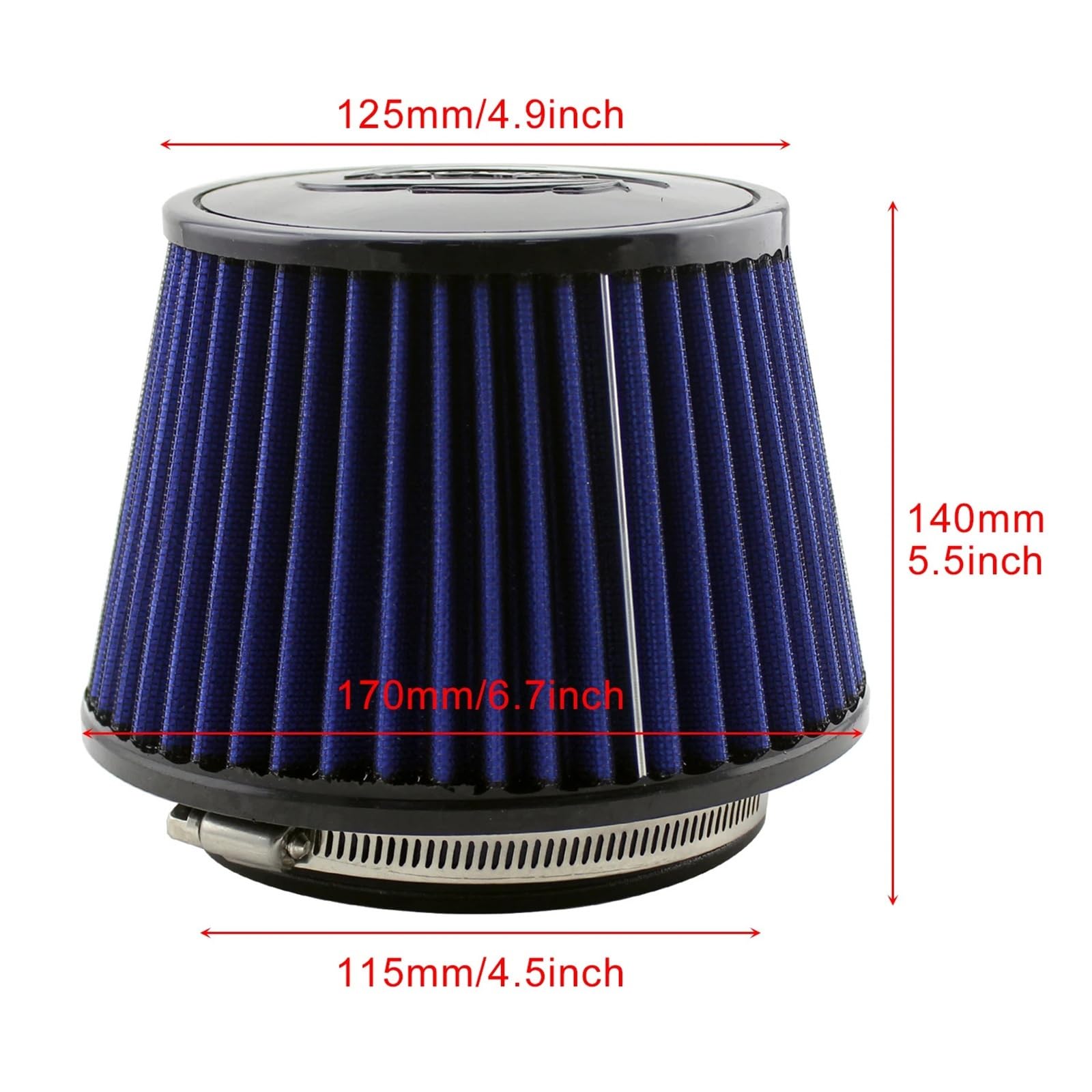 Compatibile con il filtro dell'aria a cono generico da 115 mm
