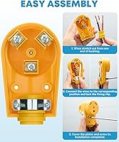 Vista 3 de Kohree Enchufe RV Hembra de 30 Amperios, Receptáculo RV de Repuesto Resistente 125/250V, Enchufe NEMA TT-30R con Mango de Agarre Ergonómico para RV