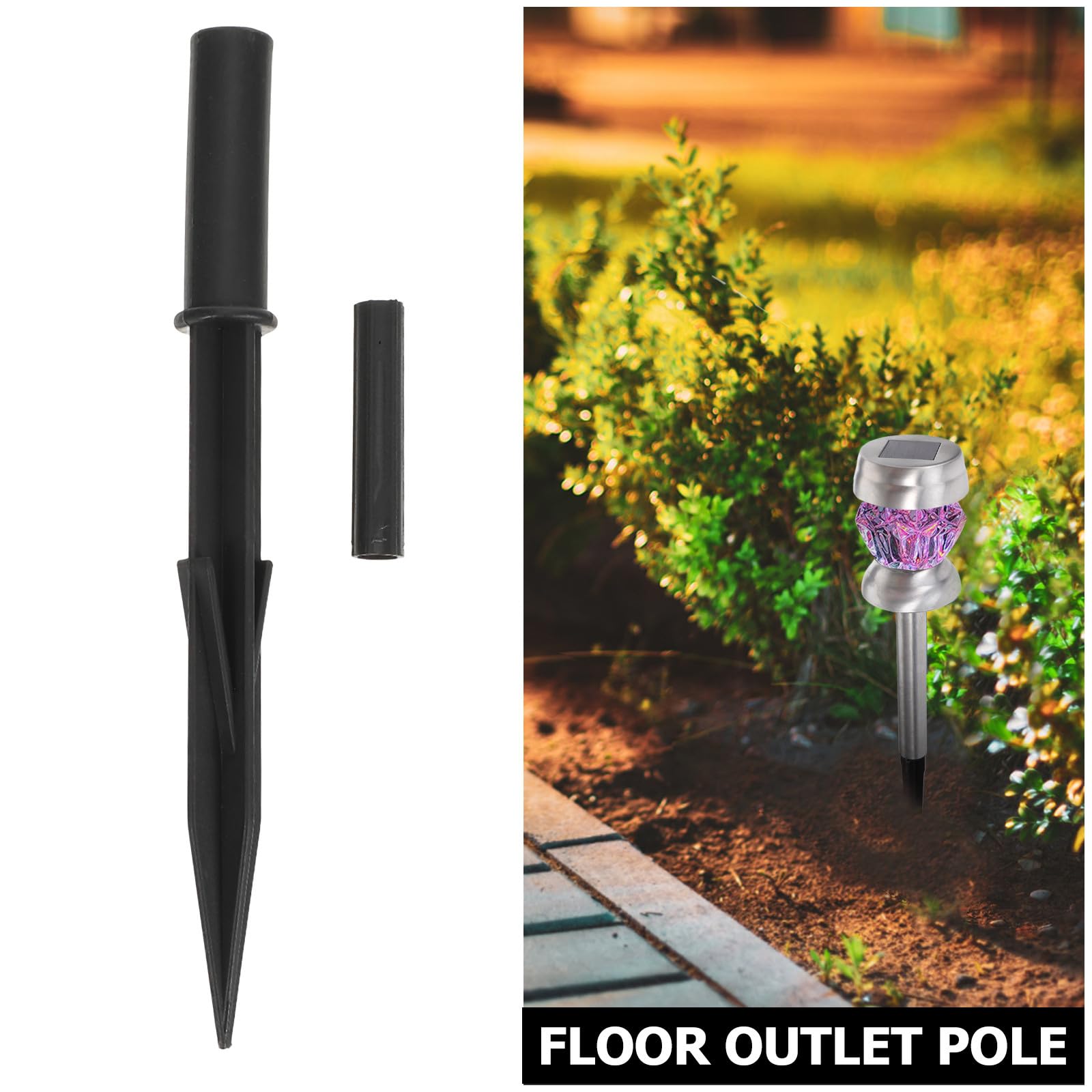 20 Sets Plastic Solar Light Stakes with Joint Connector for Lawn