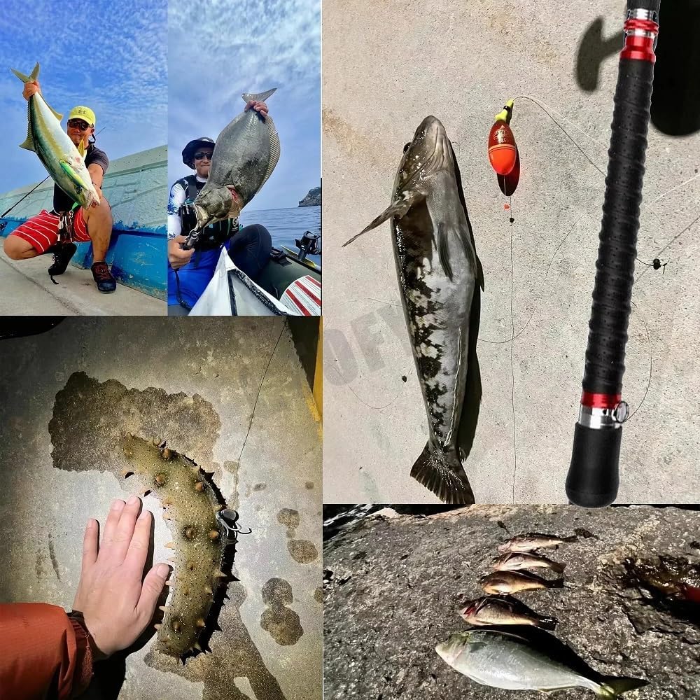 Portable Spinning Fishing Rod|Carbon Travel Surf Boat Rod|3PCS| 30-50LB| 70-250g| Guide Boat Rod | Saltwater Fishing Rod|Boat Jigging Trolling Fishing Rod|6'/ 7' | EVA Handle