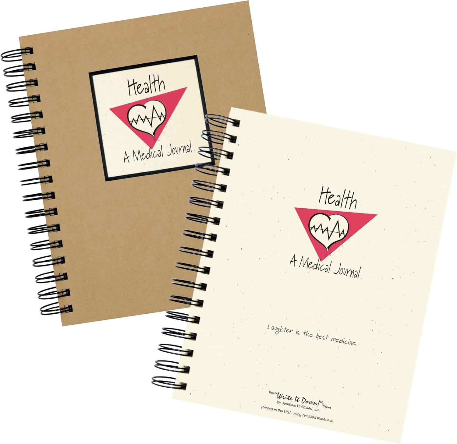 Write it Down series by Journals Unlimited, Guided Journal, Health, A Medical Journal, Full-size 7.5"x 9", Kraft Hard Cover, Made in USA
