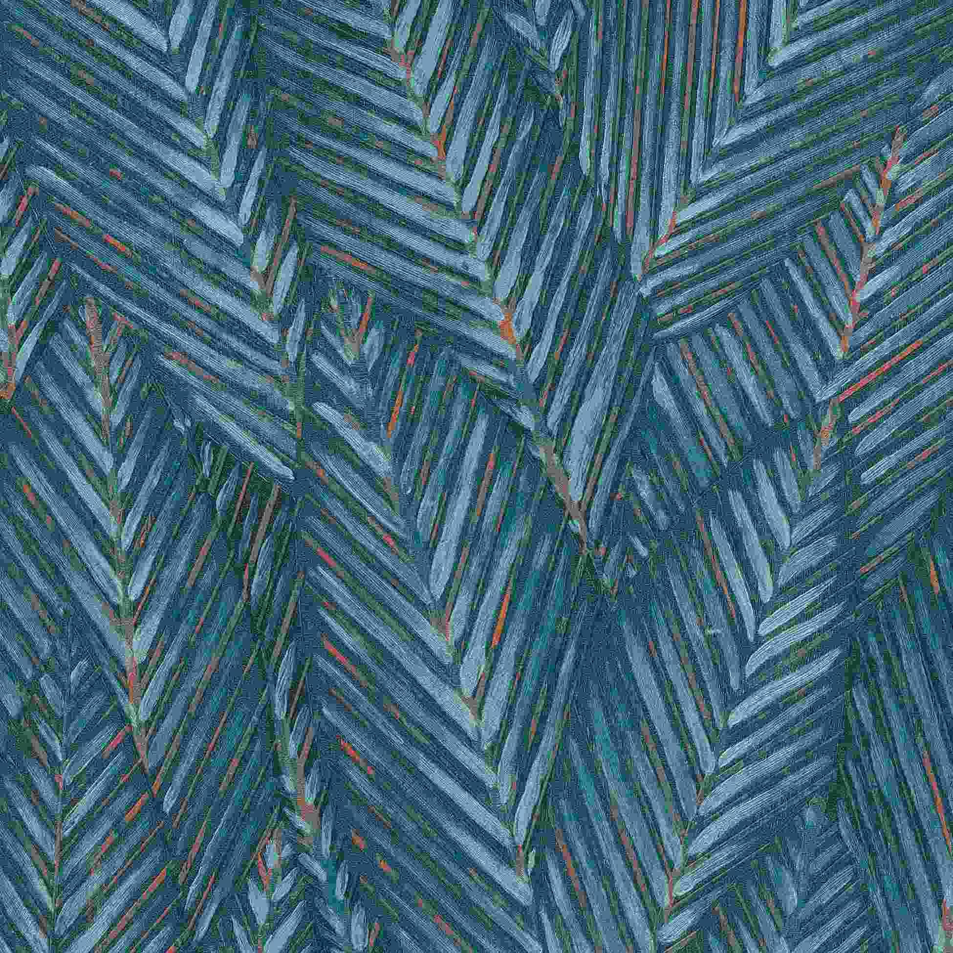 Erismann Wallpaper, Martinique Collection, 10391-19, Non-Woven Wallpaper, Patterns/Designs, 0.53 x 10.05 m, Blue, Living Room, Hallway, Office, Kitchen, Living Room