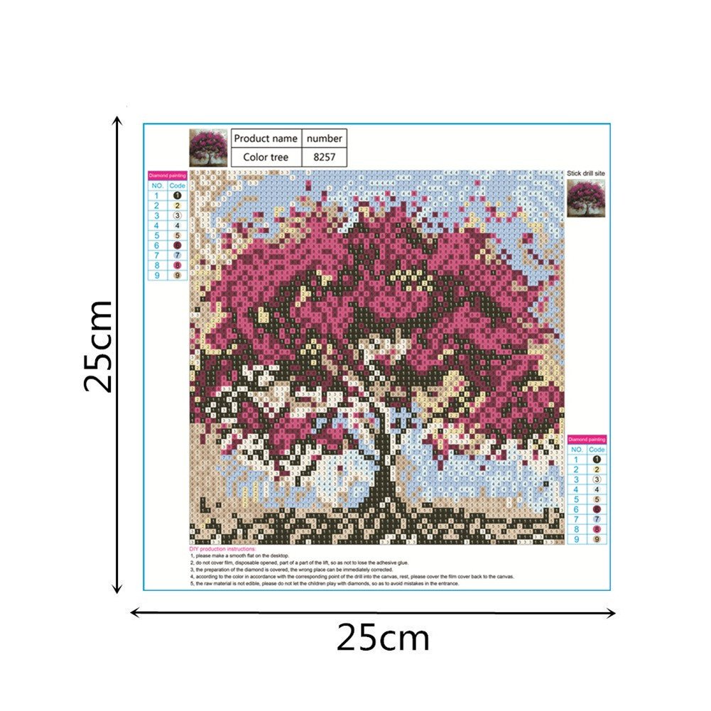 YEESAM ART 5D Diamant Malerei Set – Romantischer Baum Motiv – DIY Strass Bild Zum Kleben (35 X 35 Cm)