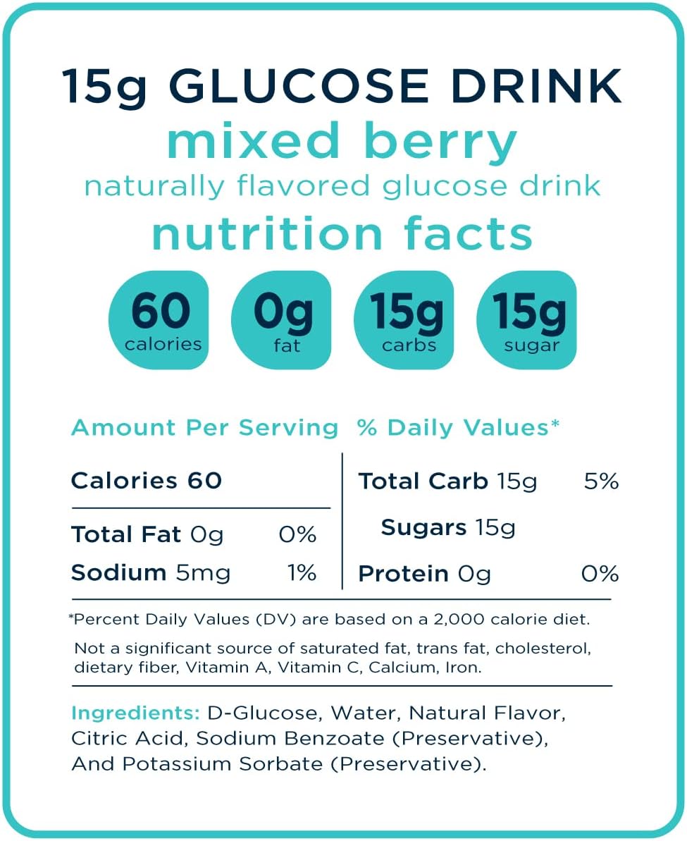 Transcend Glucose Shots - Mixed Berry - 6 Pack (2.5oz Each) - Blood Sugar Support Liquid Glucose Shots for Diabetics - Fast Acting, Gluten Free, Vegan, Precise 15g Dose - Made in The USA : Health & Household