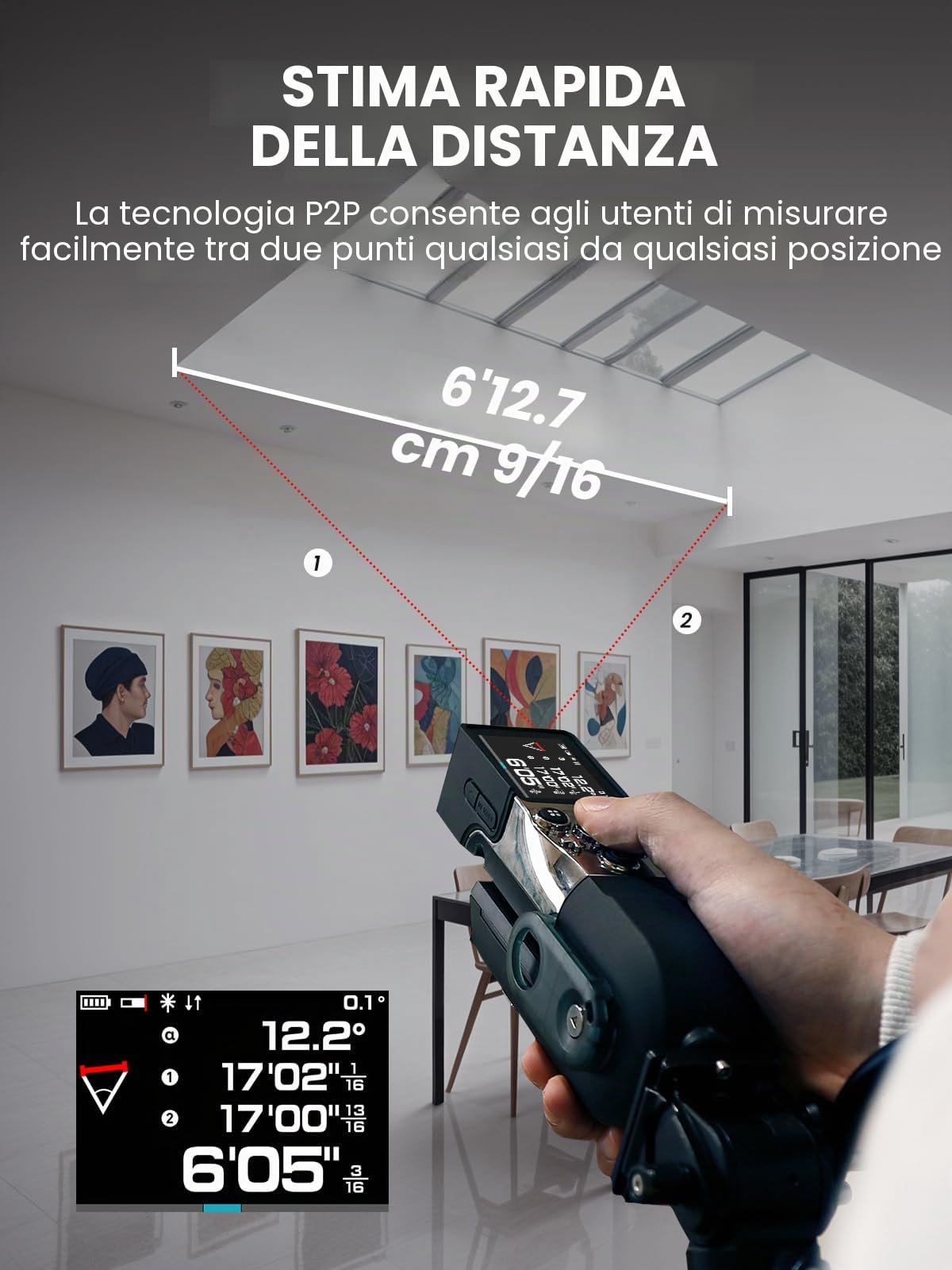 MiLESEEY XTape1 Misuratore laser con Metro Digitale, 100m + 3.6m | Laser Verde di Allineamento, Display Digitale in Tempo Reale, Misura Pitagora, Distanza, Area e Volume, Sync APP