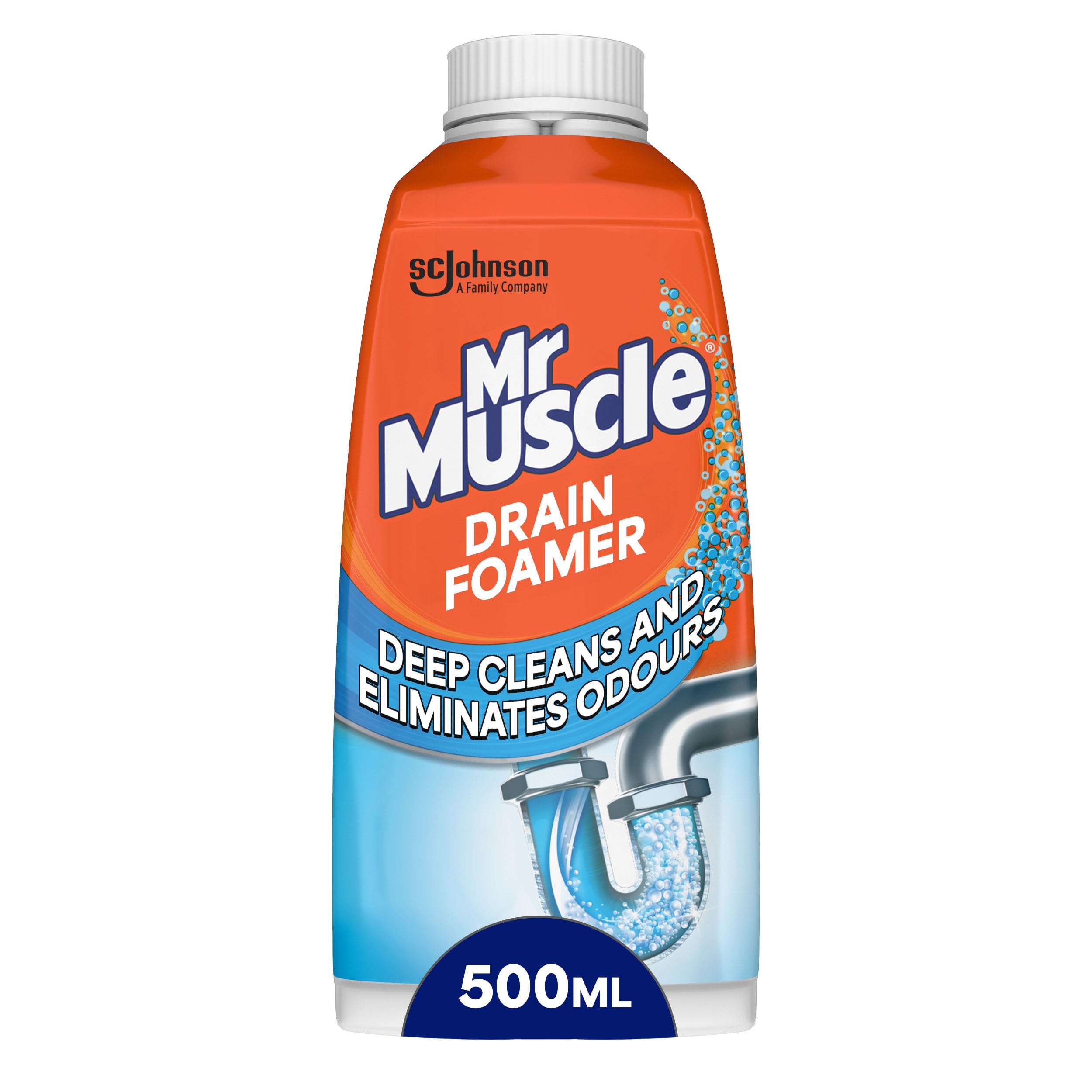 Mr Muscle Drain Foamer (500 ml) Drain Cleaning Foam to Unblock & Eliminate Odour