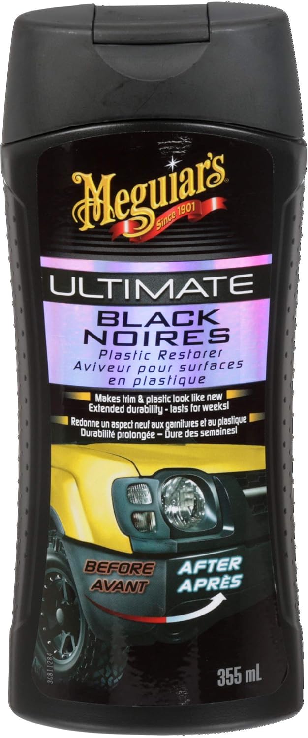Meguiar's Ultimate Black Plastic Restorer for Plastic, Vinyl & Rubber Trim, 355mL - G15812C