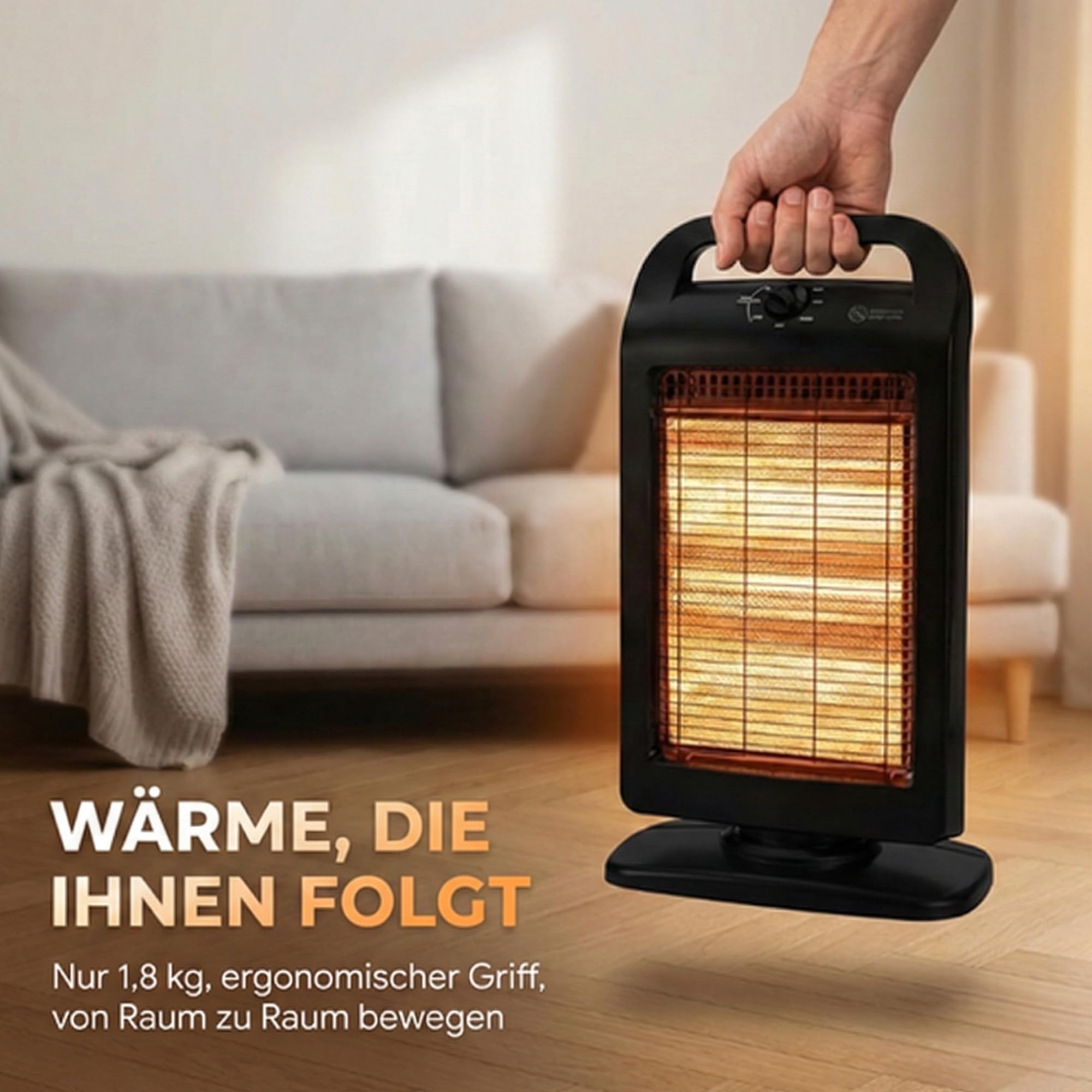 NEO TOOLS Halogen Infrarot Heizstrahler 400/800/1200W, Sofortwärme