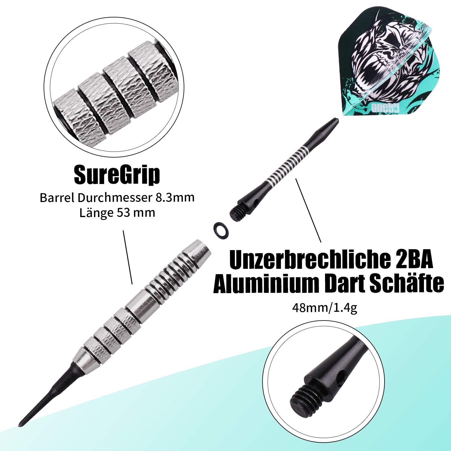 One80 Professional Perfection Fléchettes en Plastique 18g 12 Sztuk (Classic 2)