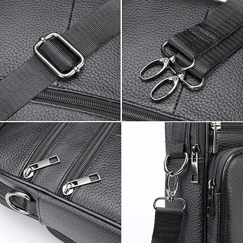 Miniatura 5 de Hebetag Bolso bandolera de cuero pequeño para hombres y mujeres, para viajes al aire libre, negocios