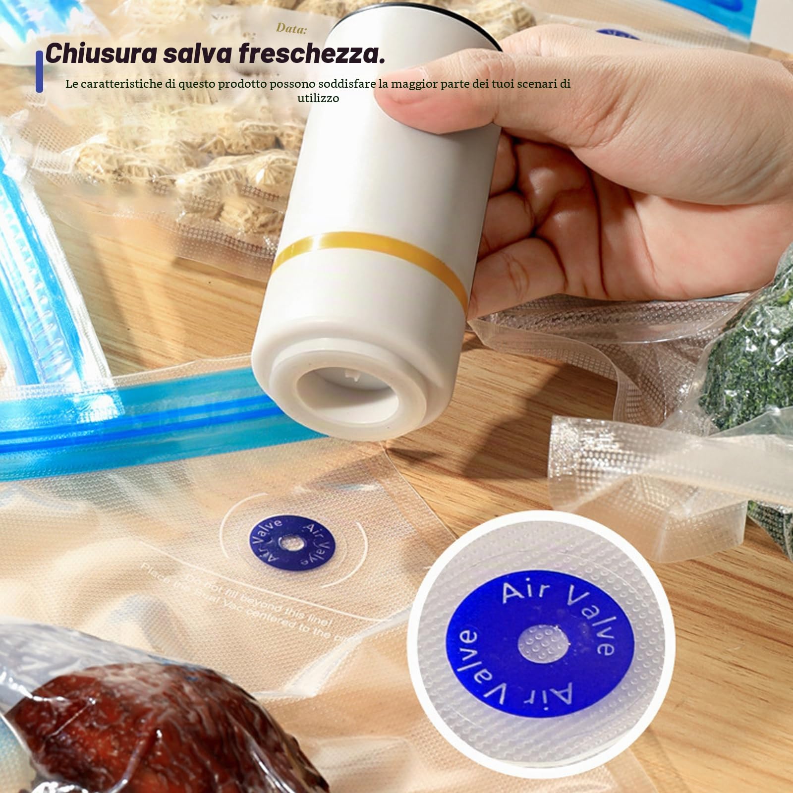 Mini sigillatrice sottovuoto manuale, Mini macchina sottovuoto con 15 sacchetti sottovuoto, sigillatrice sottovuoto per alimenti, Mini sigillatrice sottovuoto, sigillatrice sottovuoto USB ricaricabile