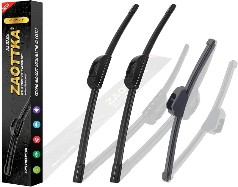 Kit de palhetas do limpador de para-brisa ZAOTTKA para Kia Soul 2020 a 2022 – 60,96 cm + 50,8 cm + 27,94 cm, conjunto com 3
