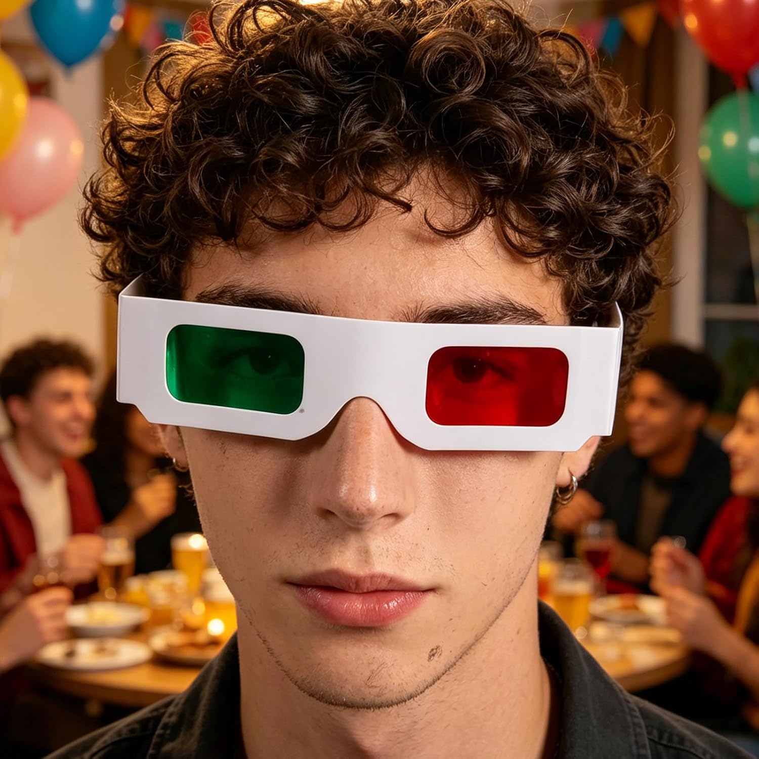 20pcs 3D Paper Glasses for Movies - Disposable Cardboard Glasses - Green Red Lens Stereoscopic Viewing Eyewear for Classroom Science Experiment