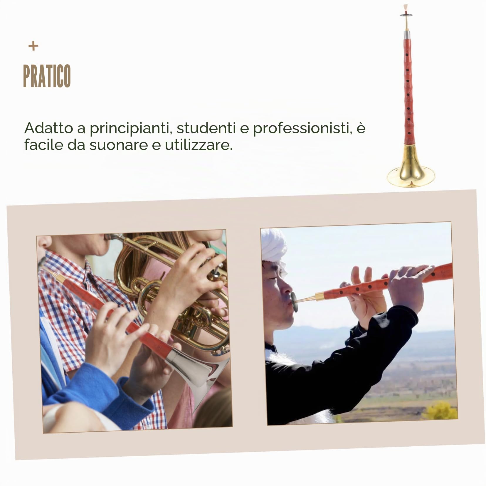 Generic Suona Cinese in Palissandro Rosso Per Principianti Strumento Musicale a Fiato Leggero e Portatile Suono Naturale e Bello Realizzato a Mano Buona Esperienza