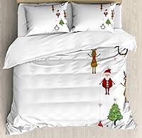 Vista 28 de Ambesonne Juego de funda de edredón color menta, líneas onduladas horizontales a rayas blancas abstractas de tonos suaves, exhibición de arte