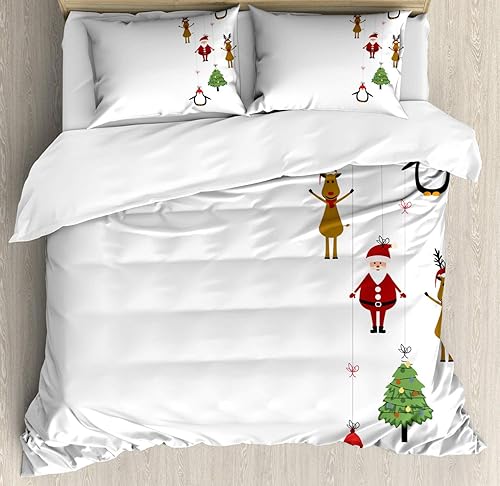 Miniatura 28 de Ambesonne Juego de funda de edredón color menta, líneas onduladas horizontales a rayas blancas abstractas de tonos suaves, exhibición de arte