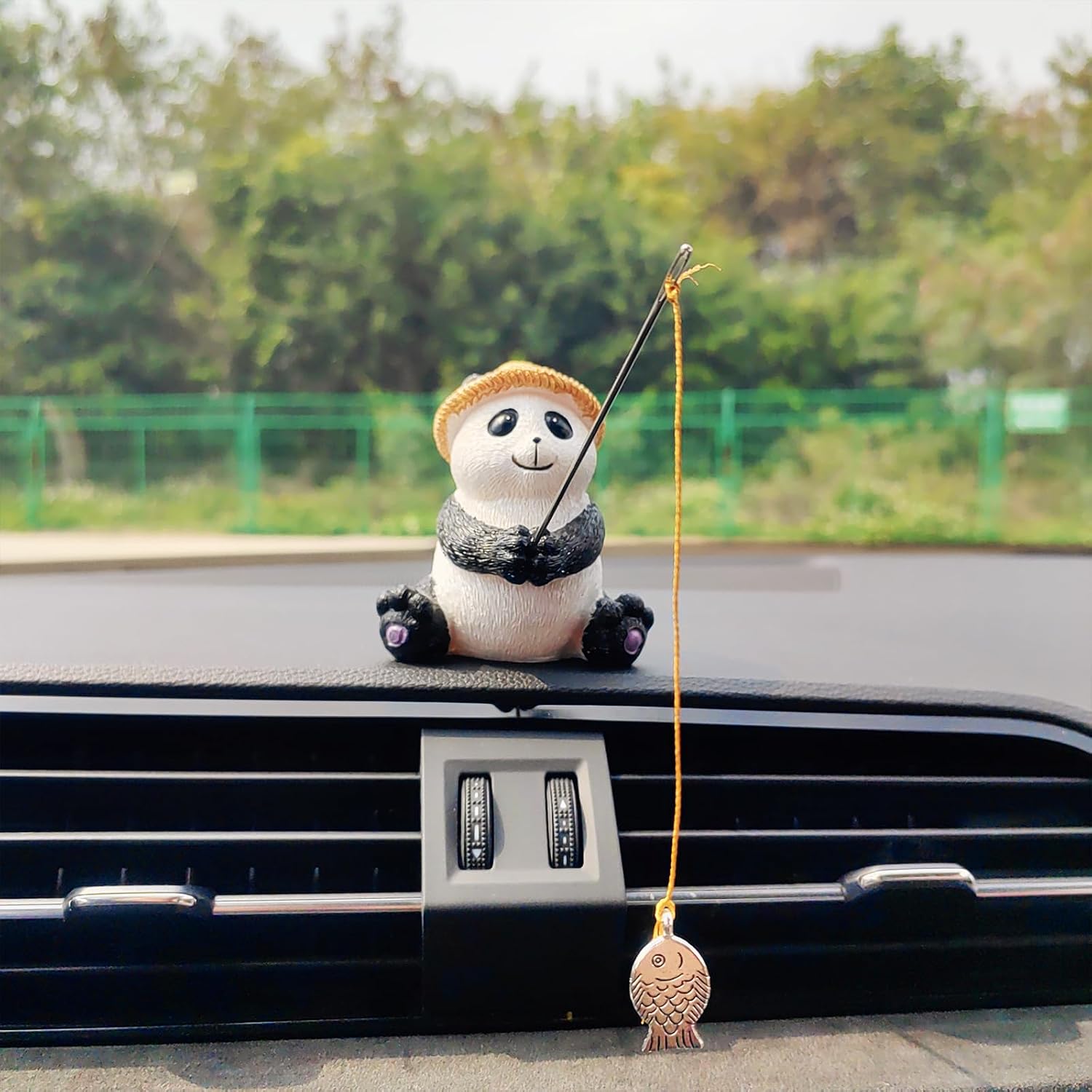 Cute Fishing Car Ornaments for Dashboard, Swinging Fish Car Dashboard Decor, Fun Car Decoration for Dash Car Accessories for Anglers, Home Garden Decor
