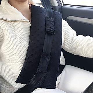 Chemo Port Pillow Pacemaker Seatbelt Protector Open Heart Surgery Seat Belt Pad Post-Surgery Heart Bypass Recovery Gifts Mastectomy Breast Cancer Port, Minky Dot Black