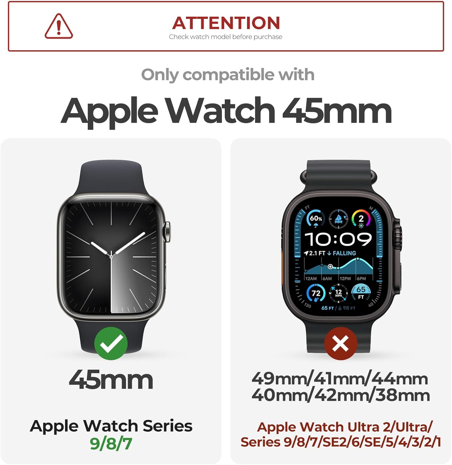 Dexnor for Apple Watch Series 9/8/7 [45mm] Band with Case, Series SE2/SE/6/5/4 [44mm] Band, [Built-in 2 Sets Tempered Glass Screen Protector] Snap-on Apple Watch Cover with Band, Navy Blue