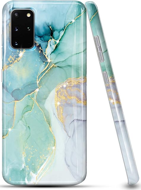 luolnh Galaxy S20 Plus Case,Samsung Galaxy S20+ Marble Case,Shiny Design Shockproof Flexible Soft Silicone Rubber TPU Bumper Cover Skin Case for Samsung Galaxy S20+ /S20 Plus(Abstract Mint)