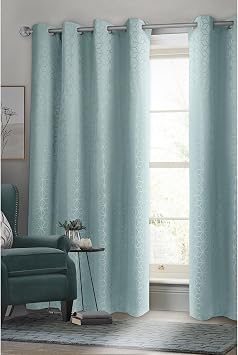 Safdie 1 Panel. Room Darkening Curtains for Living Room. Cortinas para Cuarto. Drapes 84 Inch Length for Patio Door. Blue Curtains