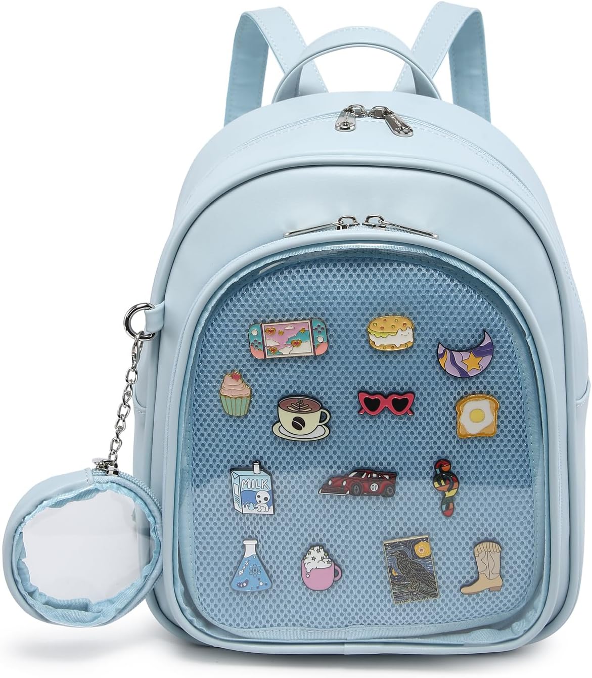 CHERRY SAUCE Kawaii Backpack PU Leather Ita Bag Aesthetic Cute Purse Pin Display