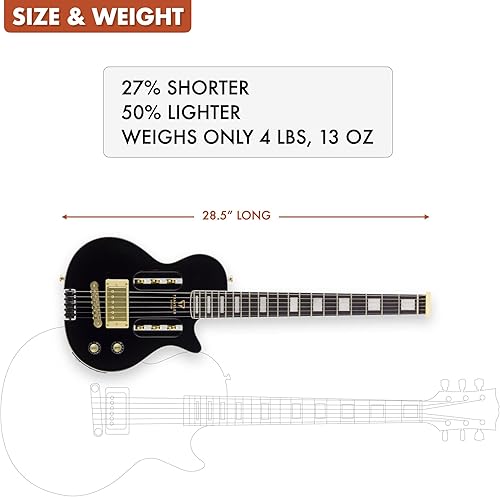 Miniatura 3 de Traveler Guitar Guitarra eléctrica de 6 cuerdas EG-1 Custom (negro brillante), derecha, (EG1C BKG)