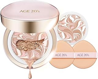 AGE 20’s Signature Essence Sunscreen BB & CC Cream SPF 50+, Moisture Foundation Cushion Pact + Refill #21 Light Beige (0.4...