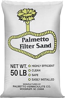 Palmetto Swimming Pool Filter Sand, 50 lb Bag – Natural Silica for Residential & Commercial Filtration Pump Systems – Screens Leaves, Oils, Dust & Hair for Clean and Clear Water