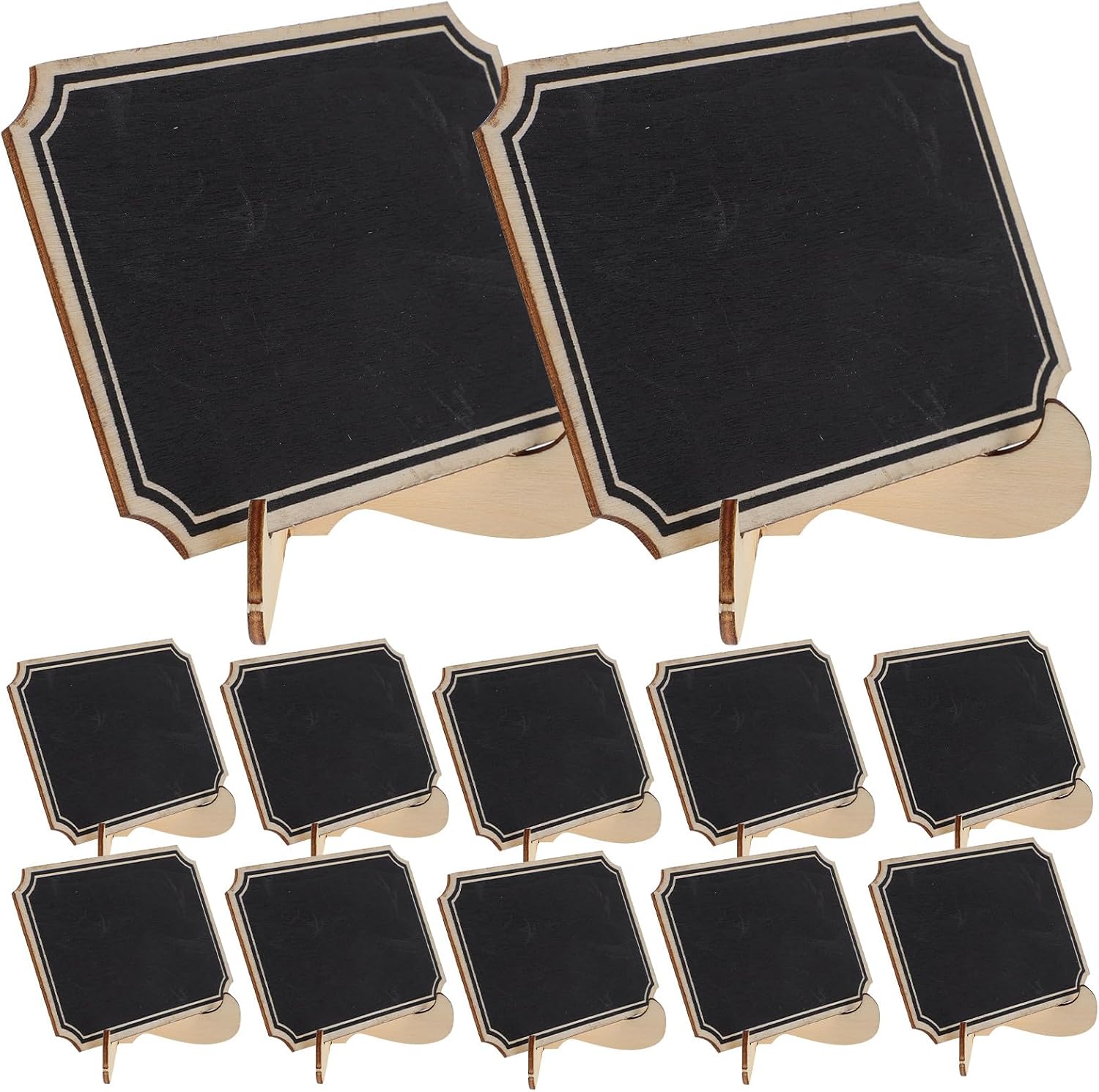 DOITOOL 20 Pieces Small Wooden Chalkboard Signs Mini Tabletop Erasable Letter Boards Coffee Bar Decor Household Decorative Message Boards for Restaurant Display