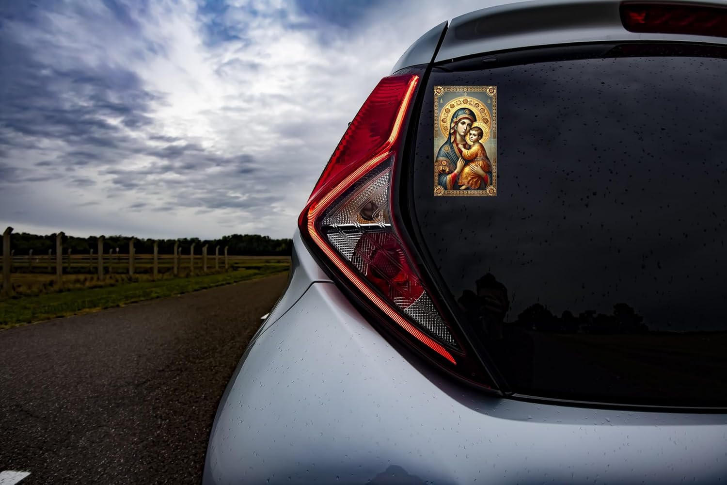 Orthodox Ukrainian Religious Vinyl Decals – Designs for Home, Car, Laptop, Phone, Water Bottles, and Desktop Computer (Ornate Ukrainian Theotokos Icon) - Image 4