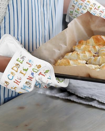 Miniatura 6 de Letter 5Pcs Pot Holders for Kitchen,Non Slip &amp; Heat Insulation Terry Cloth Potholder Set with Pocket,Thick Hot Pad Oven Mitts Trivet