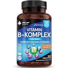 Vitamin B-Komplex   365 kleine Tabletten   alle 8 B-Vitamine B1-B2-B3-B5-B6-B12 1 Jahrvorrat hochfestes Biotin Fols ure und Vitamin C   Reduzierung von M digkeit Energie und Immununterst tzung
