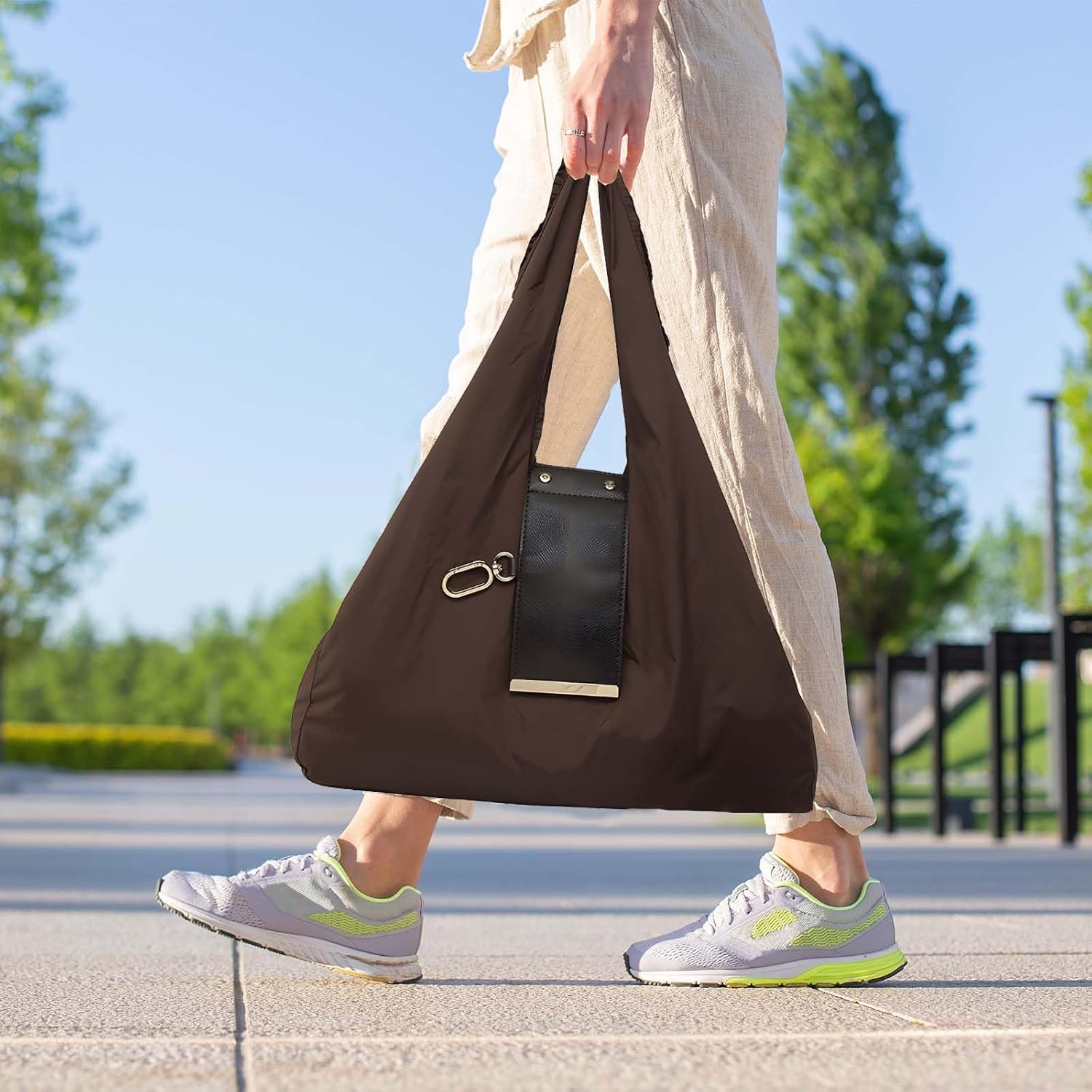 Keychain Tote Bag | Reusable Grocery Bags for Shopping | Foldable & Expandable | Handbag with Key Ring for Travel Daily - Image 7