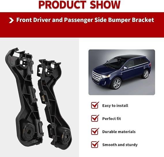 Nakkaa Front Bumper Cover Support Bracket Retainer Reinforcement Compatible with MKX Edge 2011-2015 BT4Z17C947A BT4Z17C947B FO1043135 FO1042135